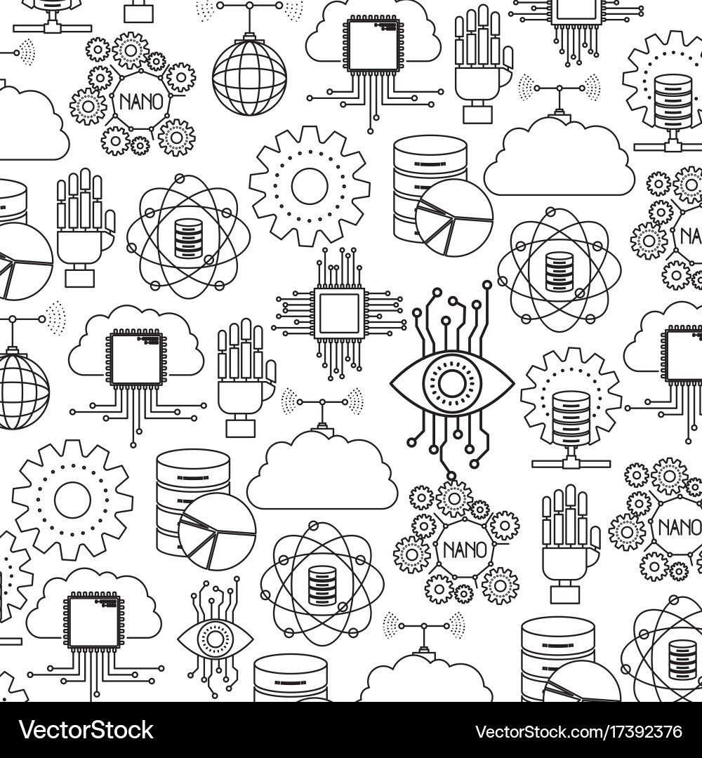 Robotics & Server Technology Pattern vector image
