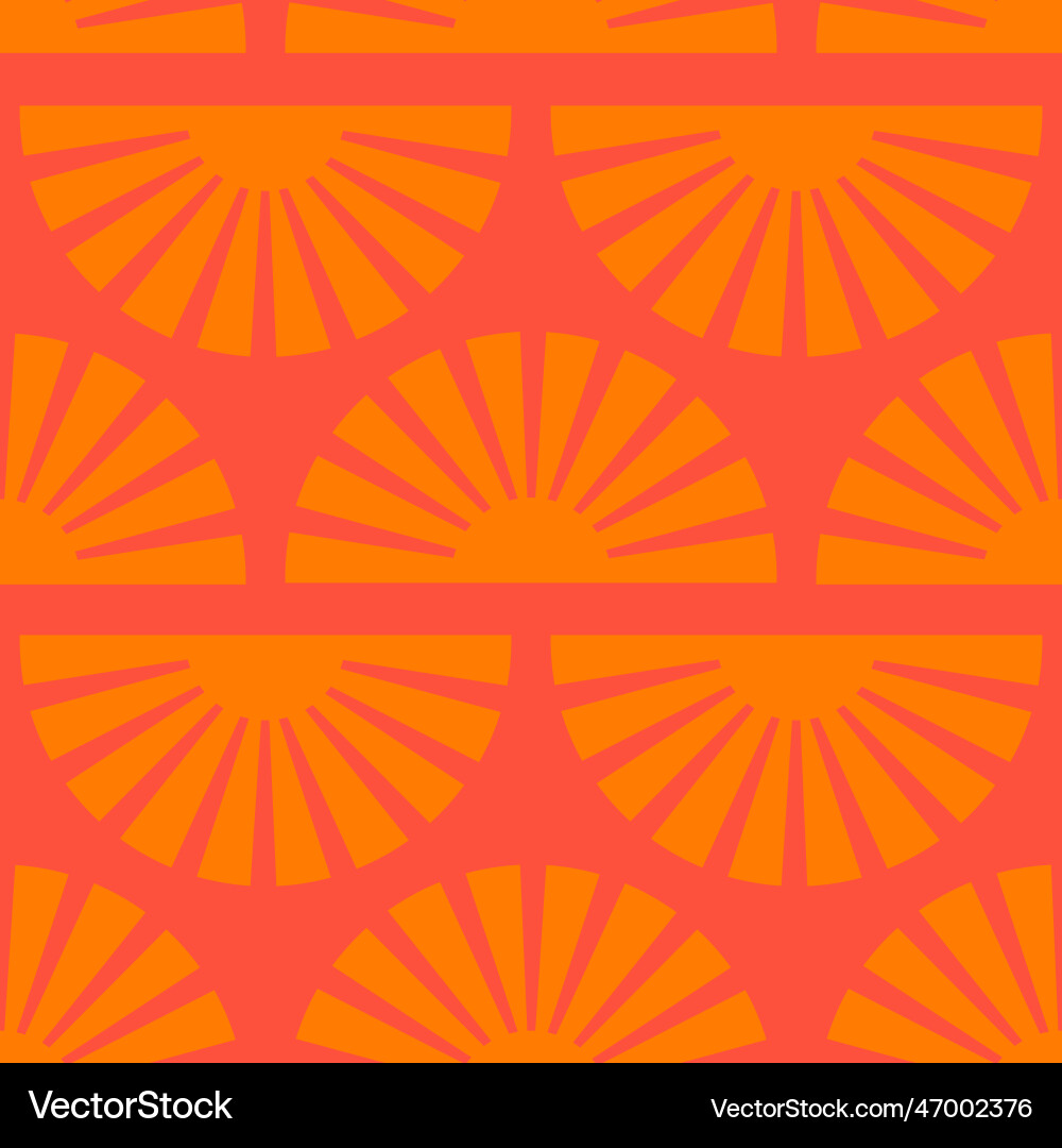 Seamless pattern with abstract shapes in orange vector image