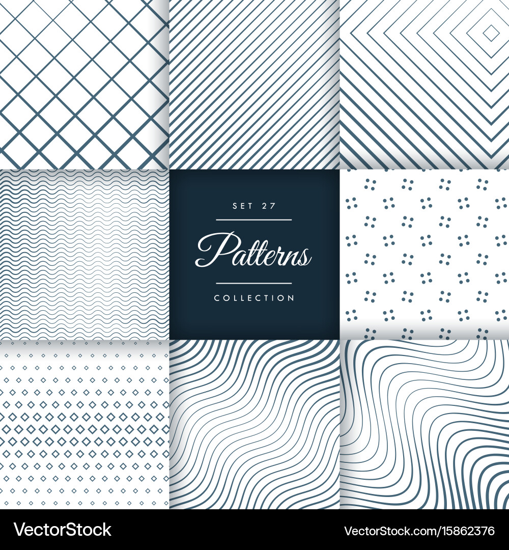 Set of line pattern background vector image