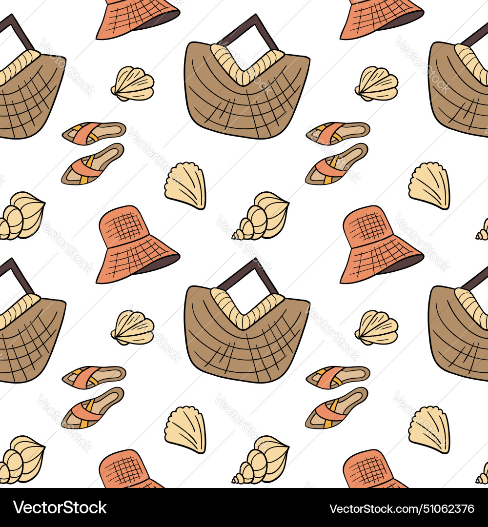 Simple summer seamless pattern beach bag flip Vector Image