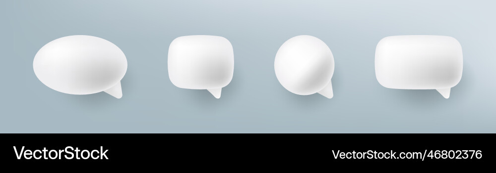 Speechbubble round shape 3d collection on red vector image