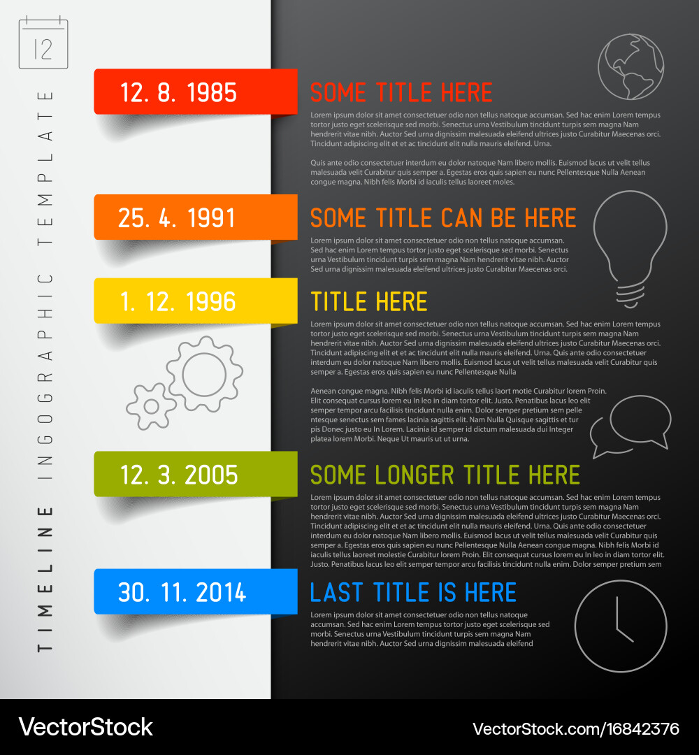 Timeline Report Template with Icons vector image