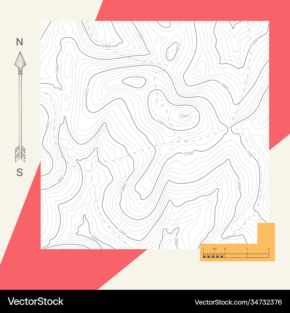 Topographic line map topography pattern Topographic line map topography pattern vector image