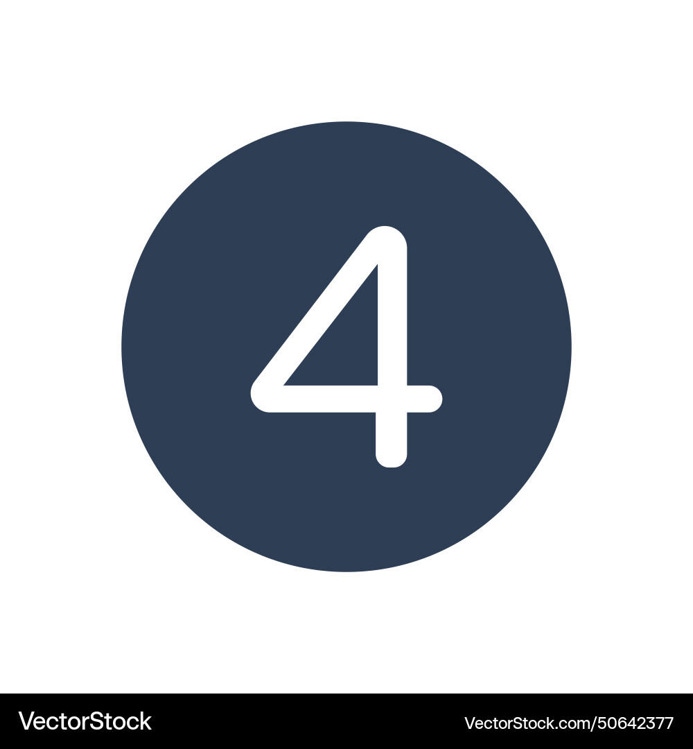 4 icon numeric number inside circle two vector image