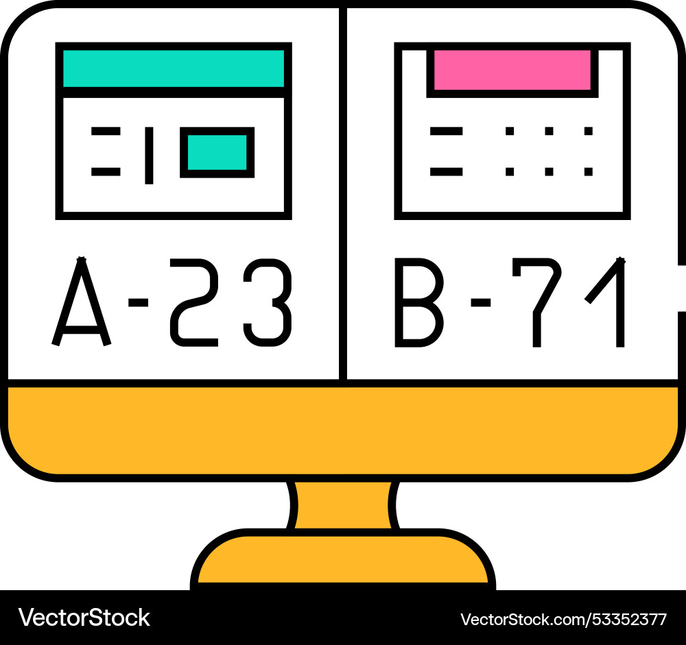 Ab testing ux ui design icon color vector image