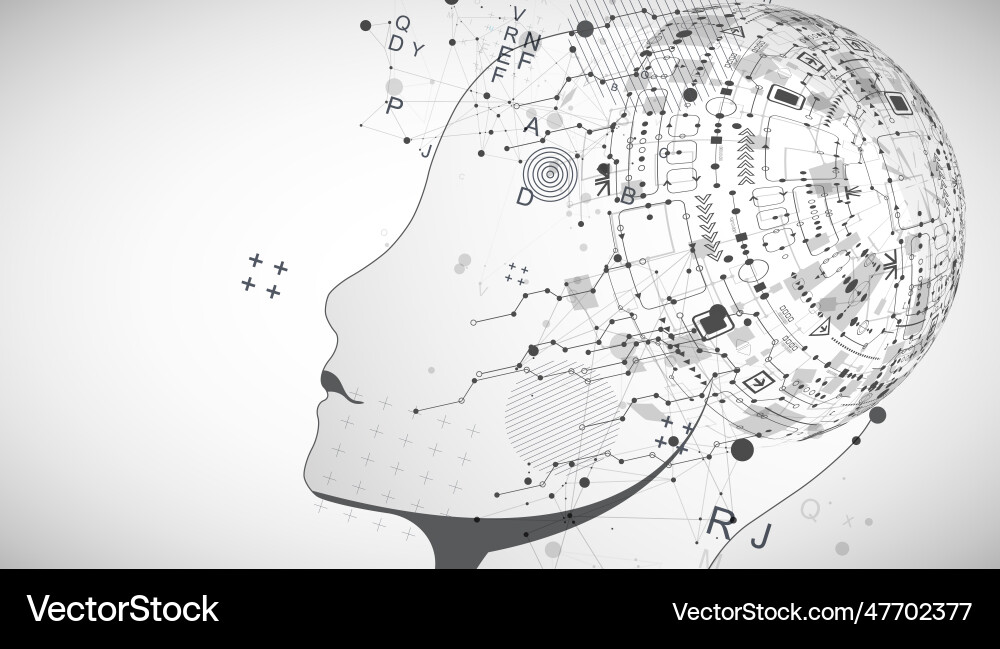 Artificial intelligence technical background Artificial intelligence technical background vector image