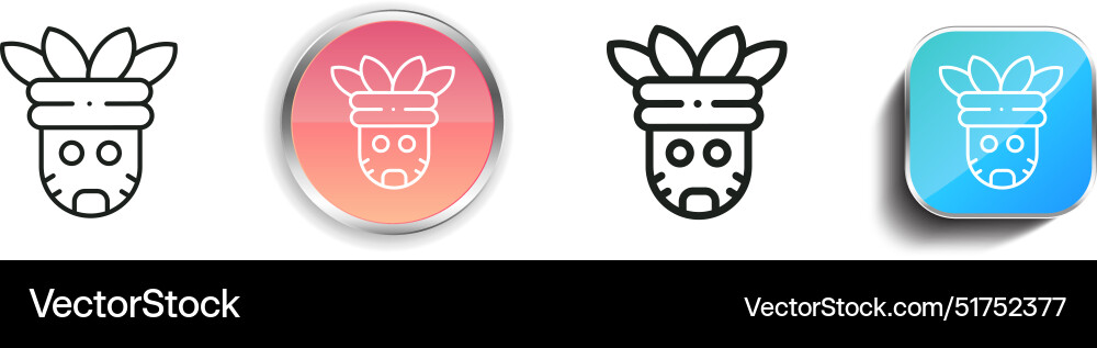 Aztec icon thin linear regular and button style Vector Image