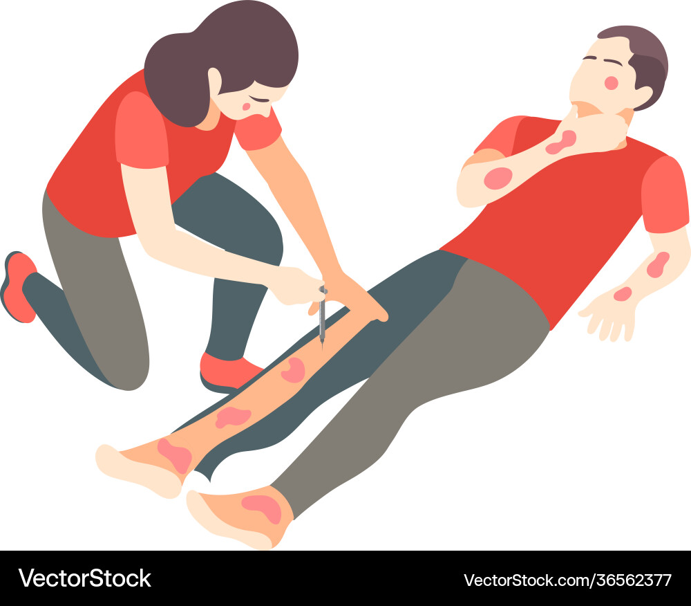 Burn first aid composition Burn first aid composition vector image