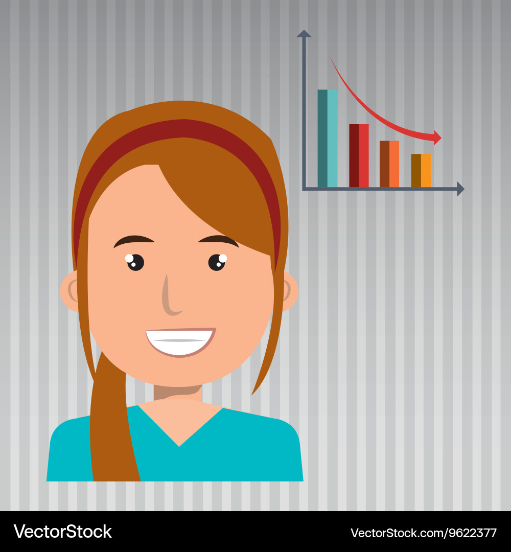 Businessperson with statistic graph isolated icon vector image