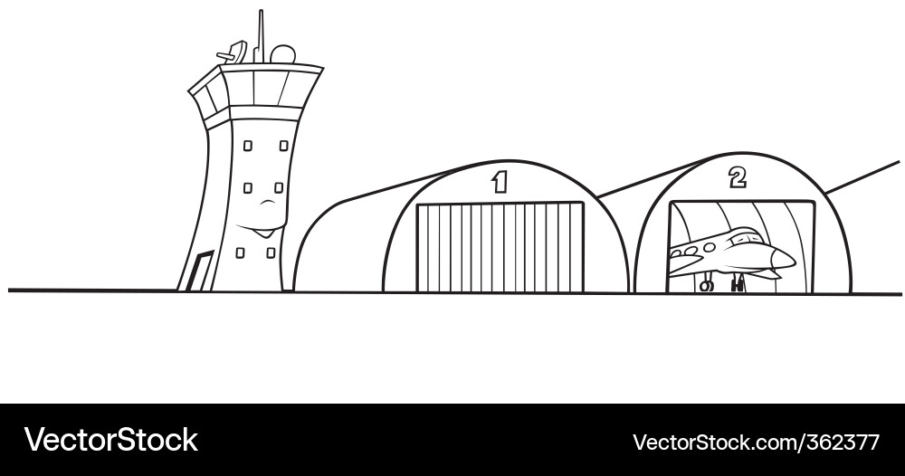 Cartoon Hangar Illustration Vector Image