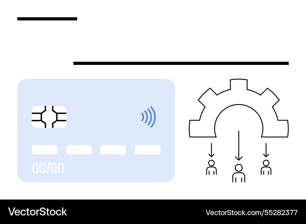 Contactless payment card and workflow automation Contactless payment card and workflow automation vector image