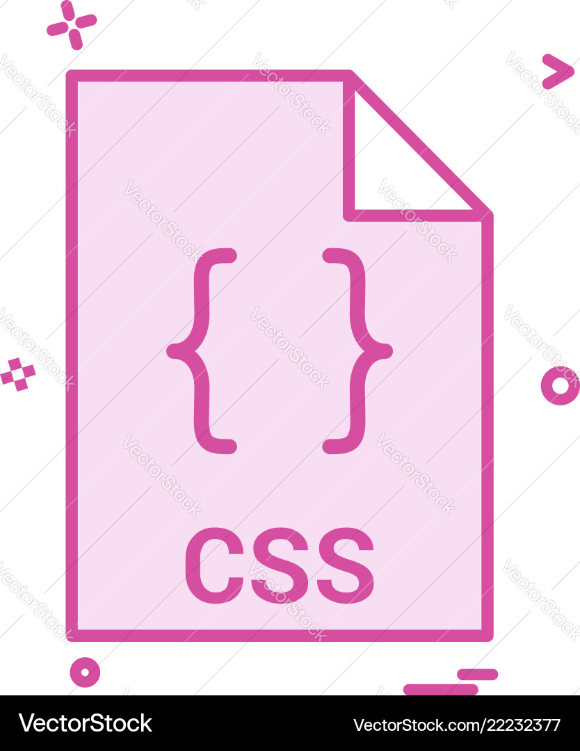 Css file extension format icon design Css file extension format icon design Vector Image