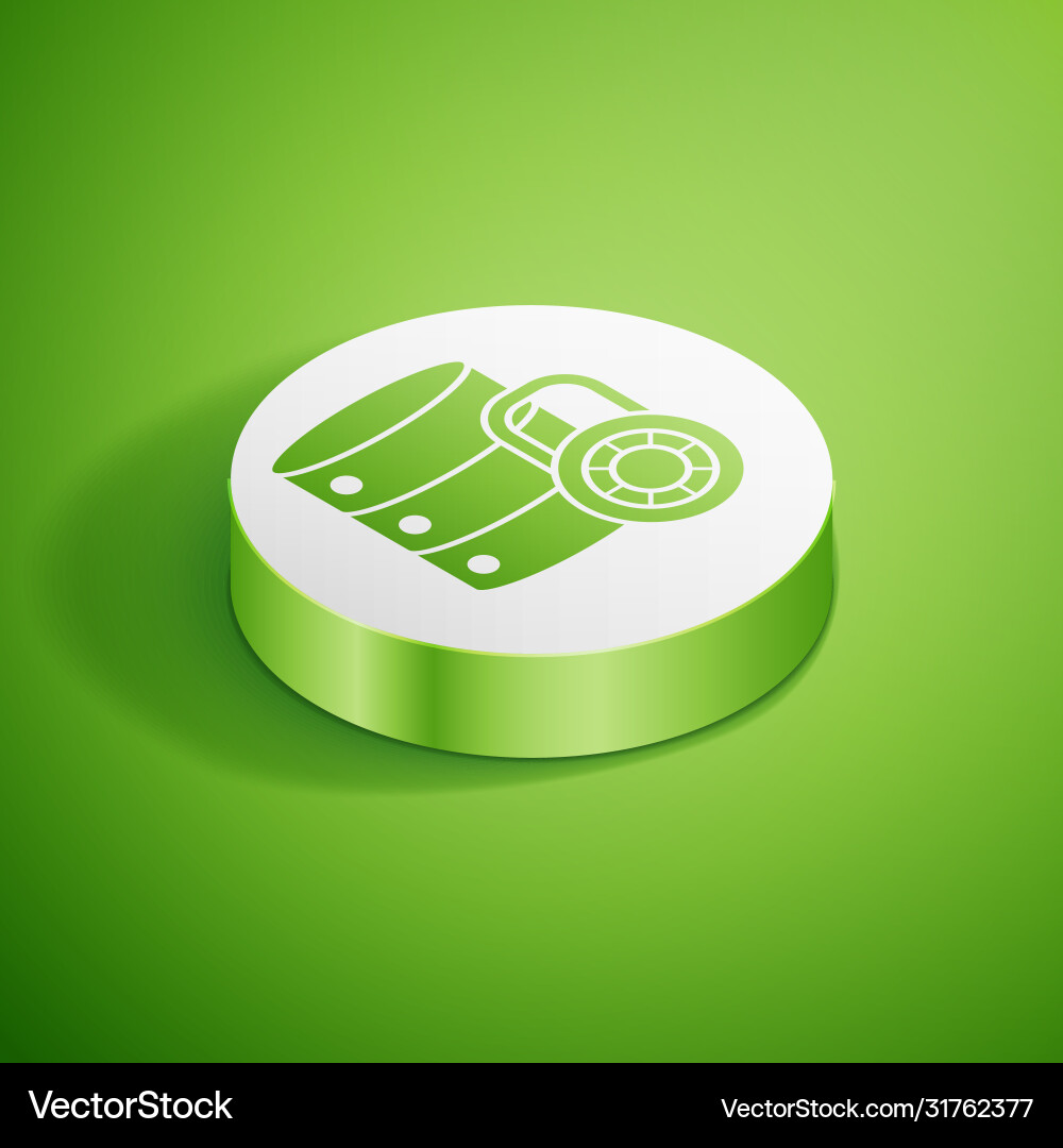 Isometric server security with closed padlock icon Vector Image