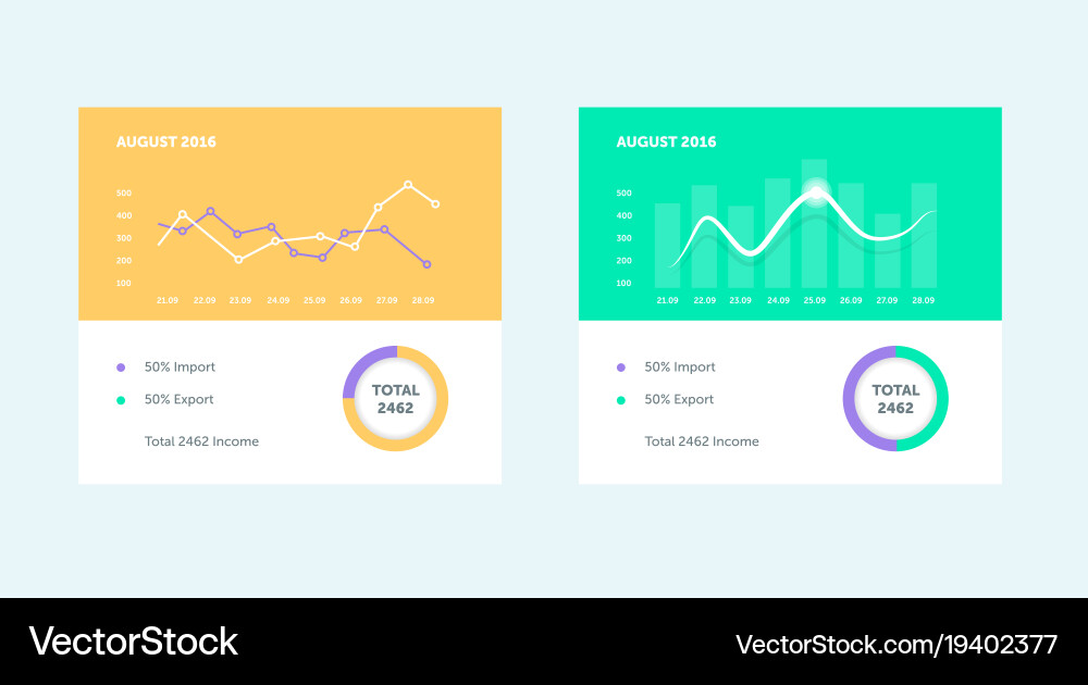 Linear Graph Chart Template vector image