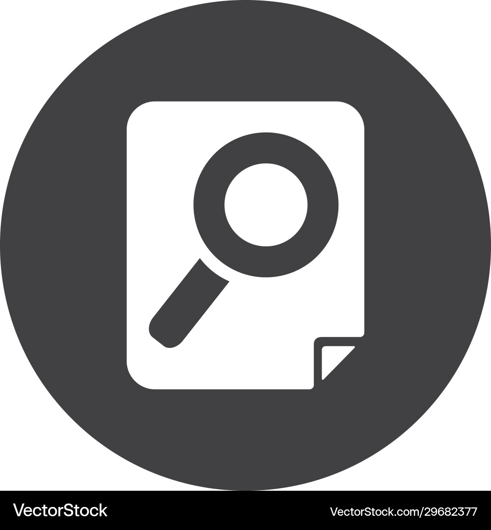 Lupe inside document block flat style icon vector image