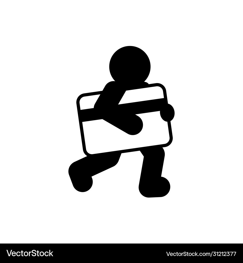 Man running with bank card flat simple icon Man running with bank card flat simple icon vector image