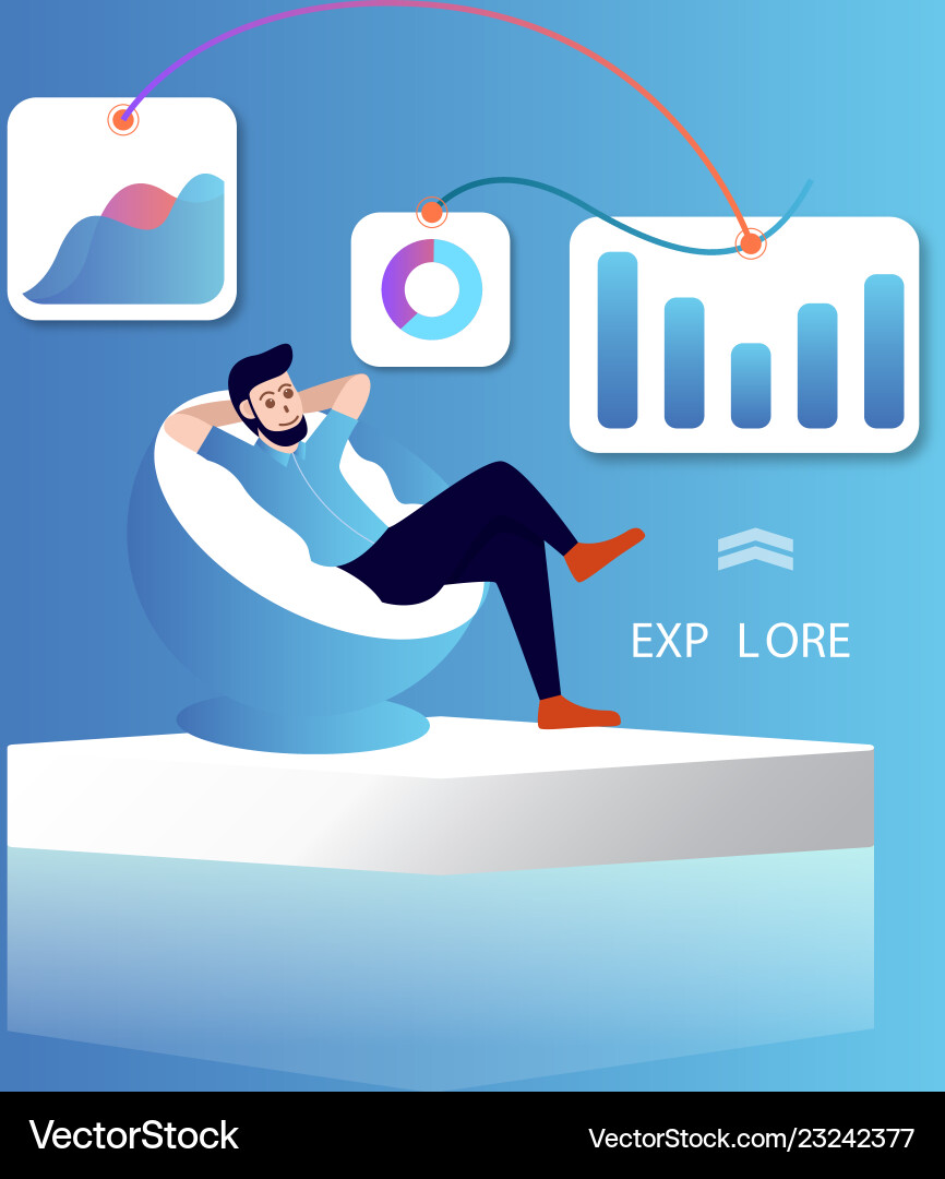 Man with enjoy the work Man with enjoy the work vector image