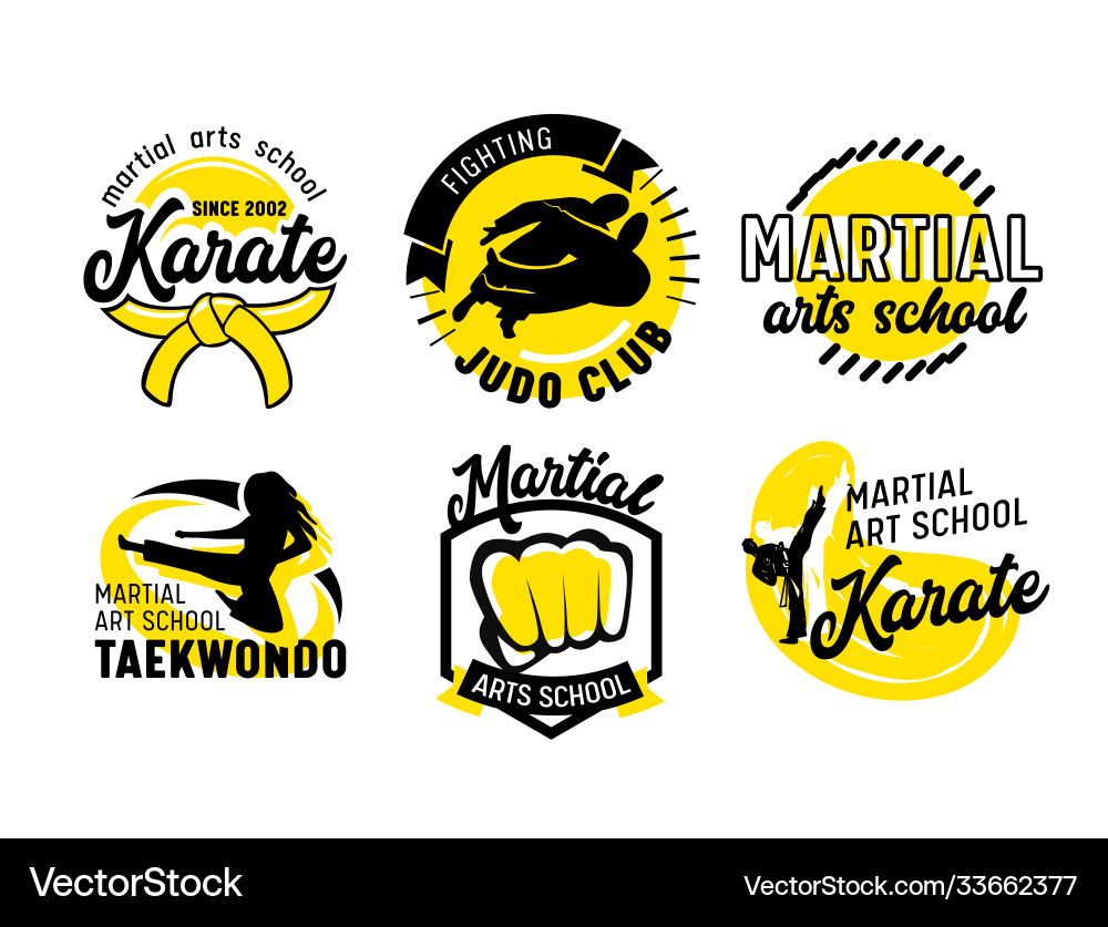 Martial Arts Icons - School & Banners Vector Image