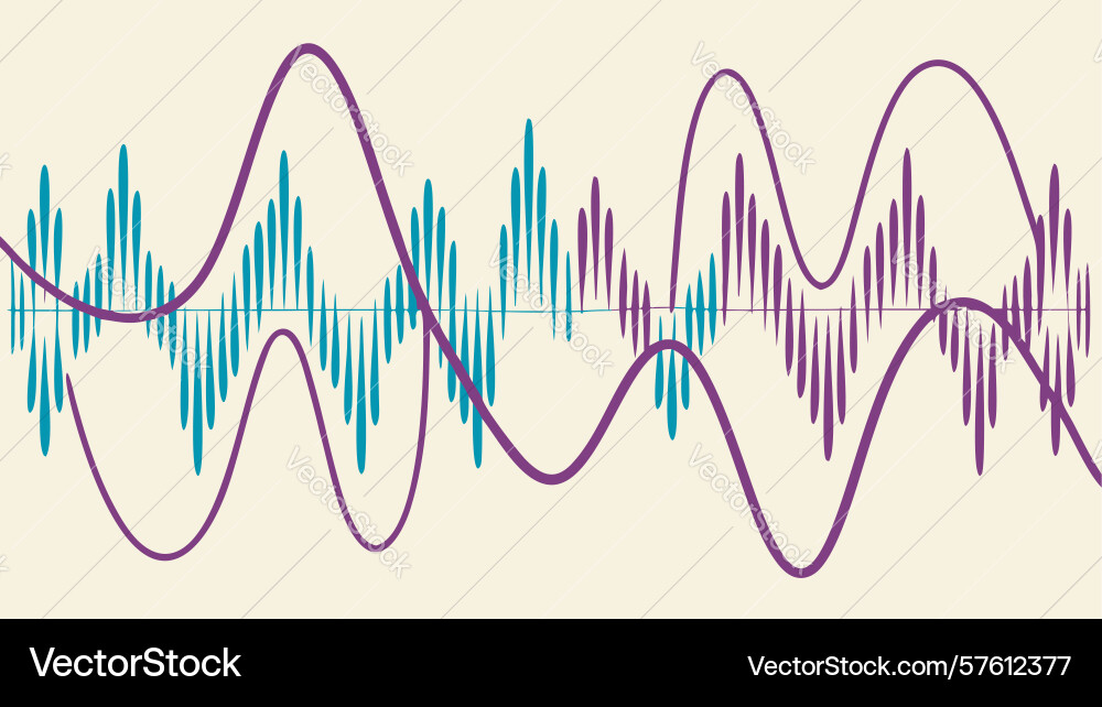 Multi-colored abstract waveform design vector image