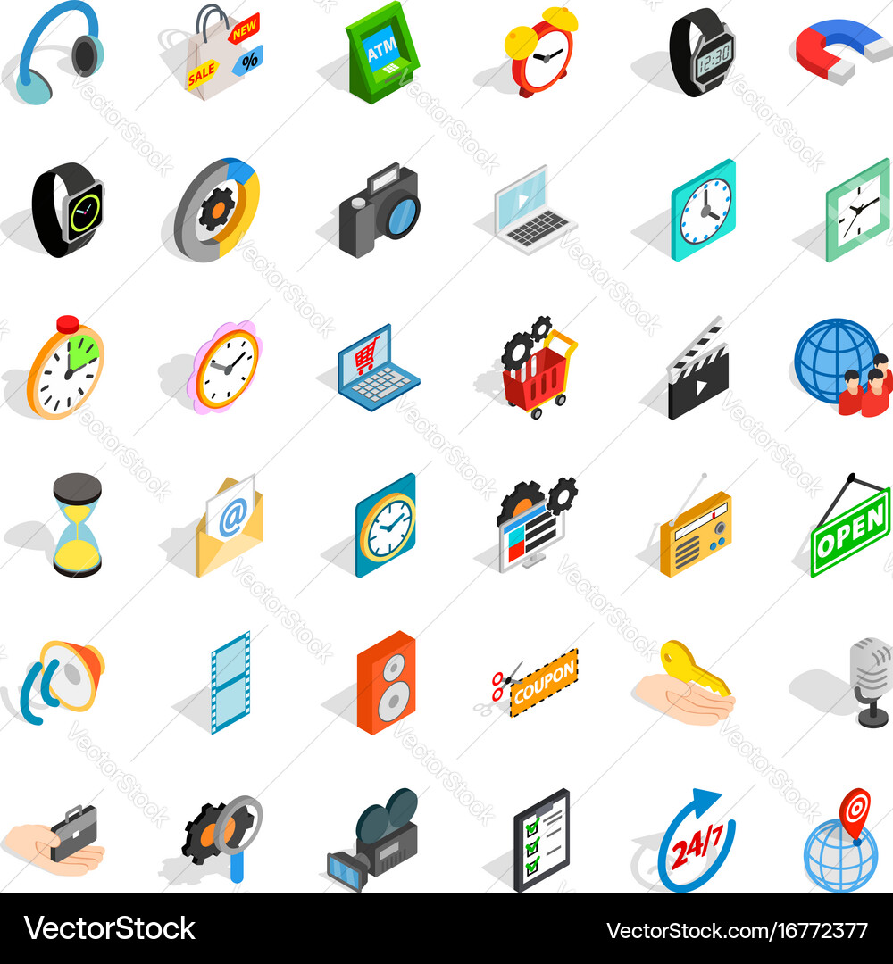 Old device icons set isometric style Vector Image