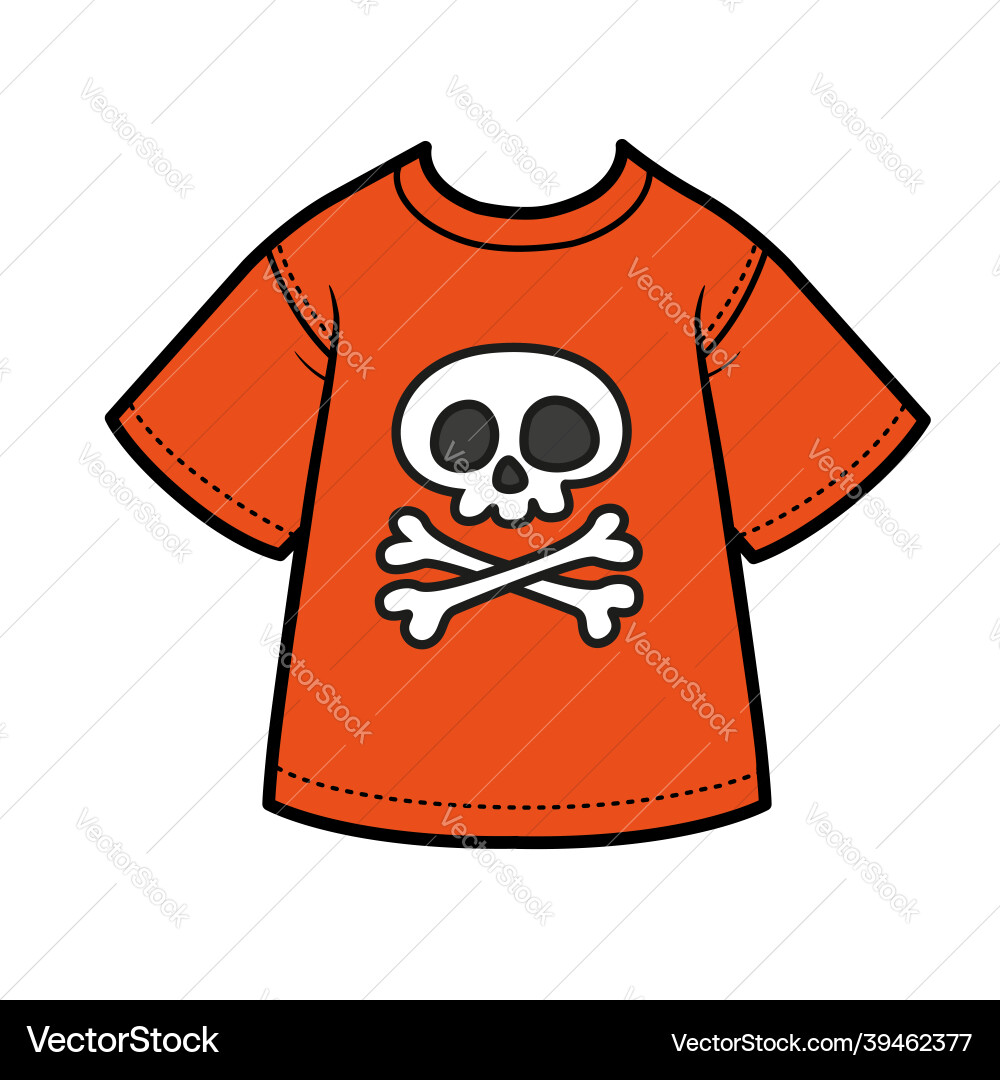 Red t-shirt for a boy with cartoon jolly roger Red t-shirt for a boy with cartoon jolly roger vector image