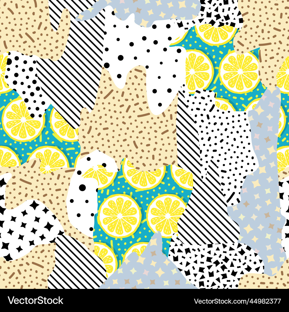 Seamless pattern with lemons abstract Seamless pattern with lemons abstract vector image