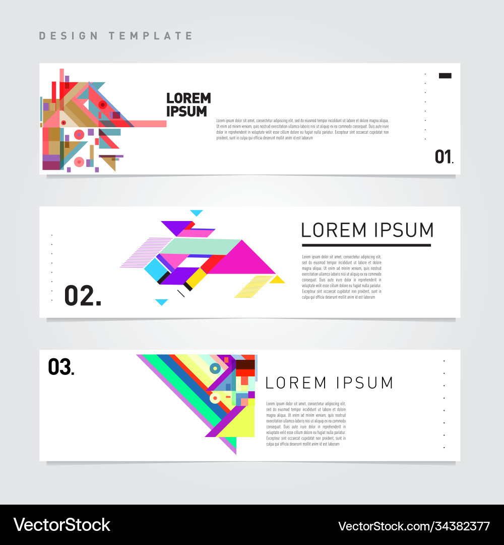 Set abstract banner web design template retro Set abstract banner web design template retro Vector Image