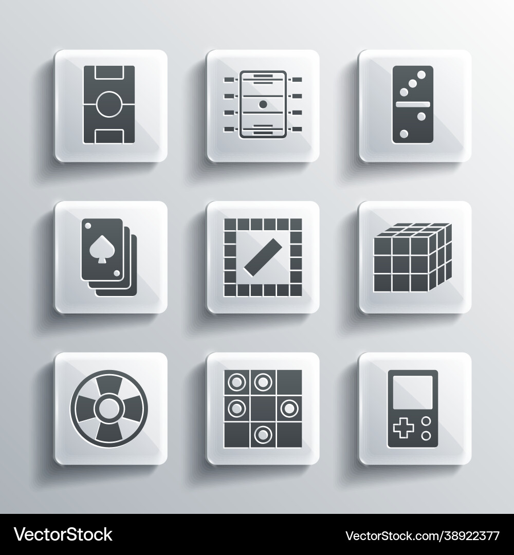 Set board game checkers tetris rubik cube Vector Image