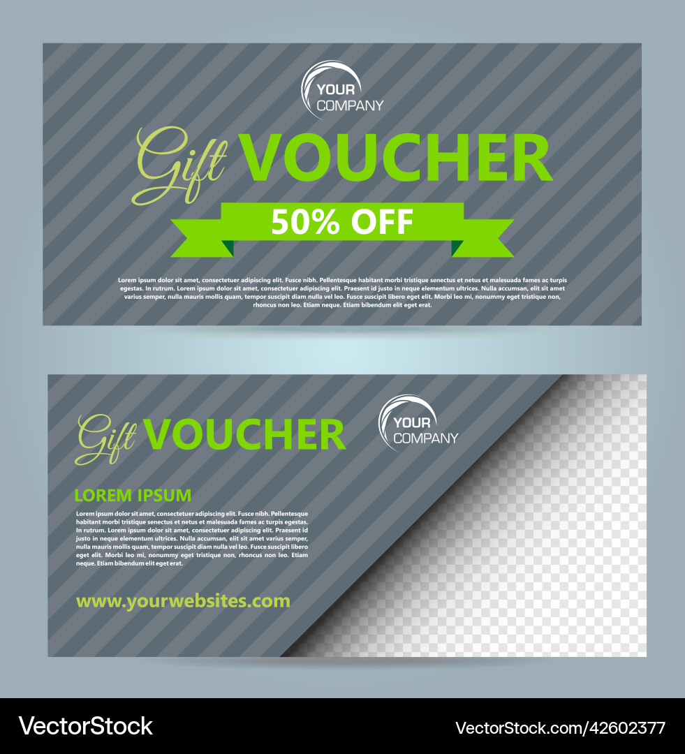 Set of two luxury modern gift voucher card Set of two luxury modern gift voucher card vector image