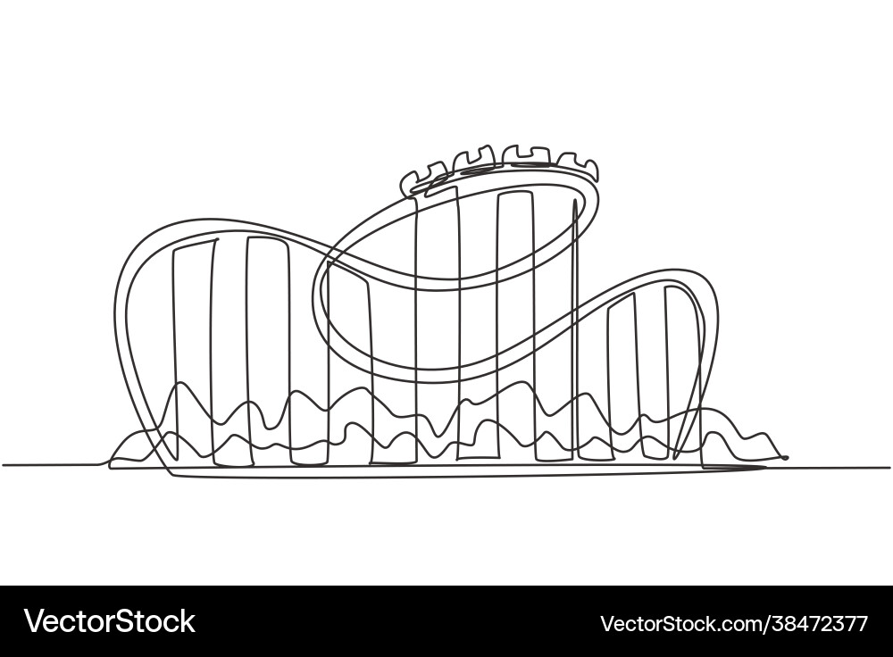Single continuous line drawing a roller Royalty Free Vector