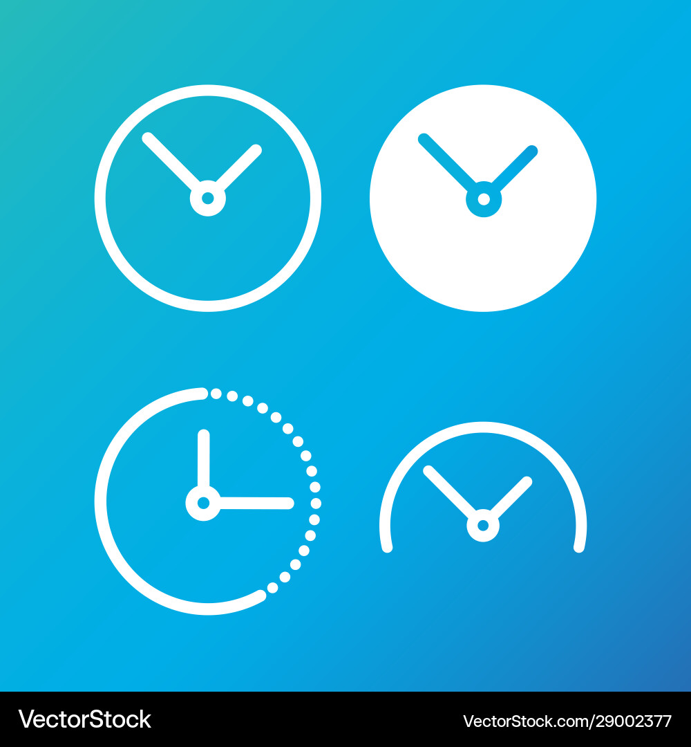 Time concept linear symbols clock and watch line Time concept linear symbols clock and watch line vector image