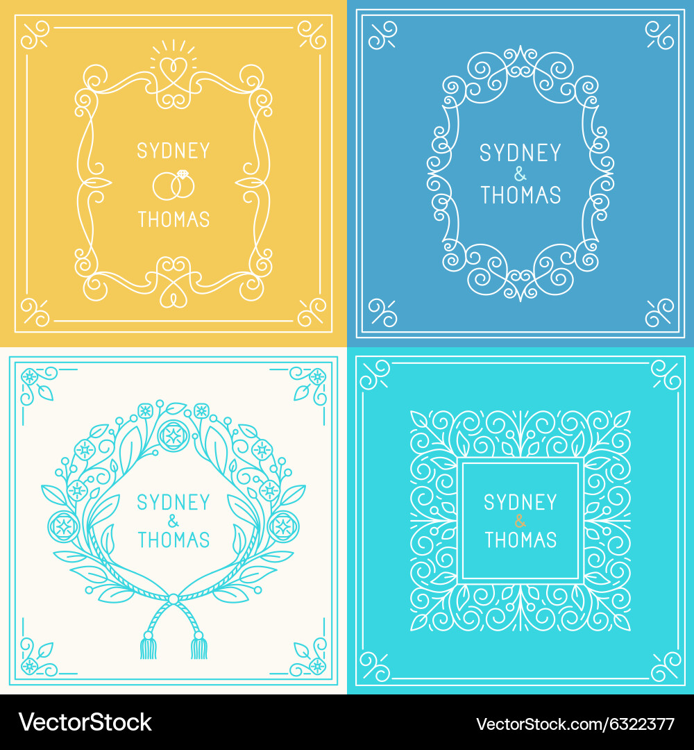 Trendy linear frame with copy space for text vector image