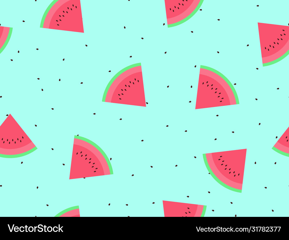 Watermelon seamless pattern triangular slices Watermelon seamless pattern triangular slices Vector Image