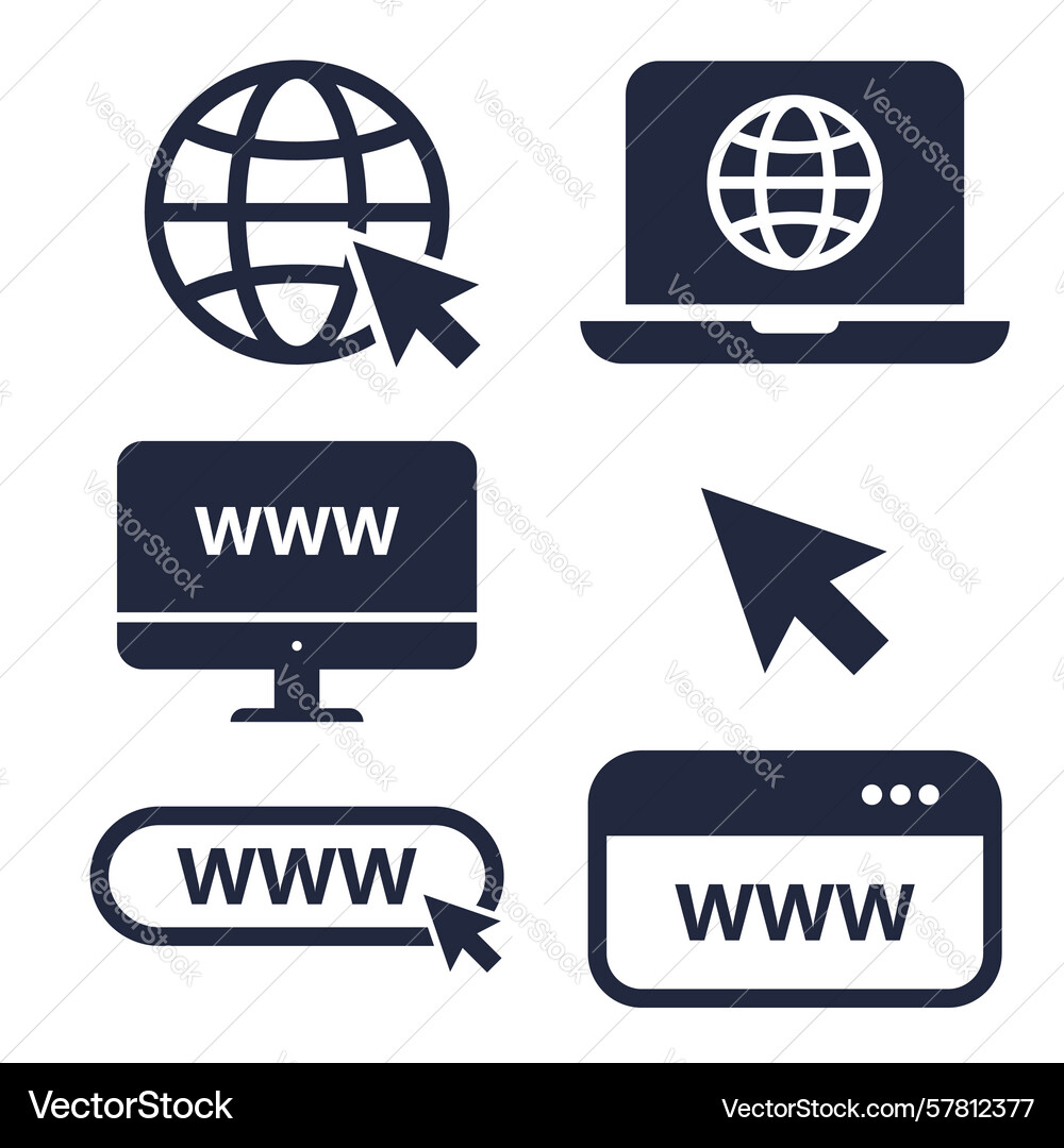 Website-Symbol setzen Laptop mit Pointer oder Cursor Website-Symbol setzen Laptop mit Pointer oder Cursor vektorbild