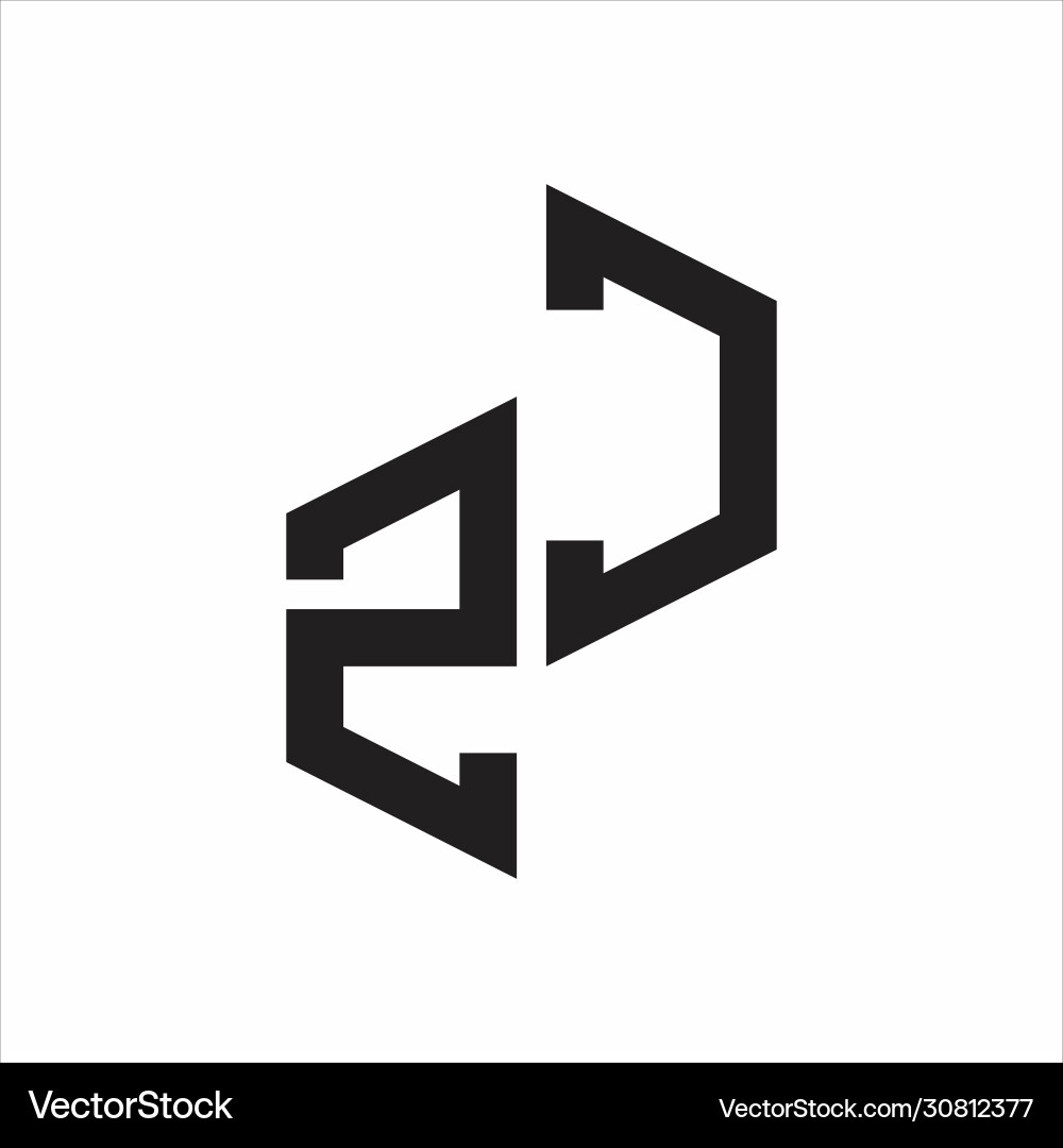 Zc initial letters logo monogram with up to down Vector Image