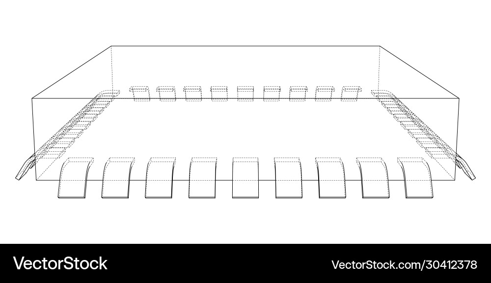 3d microchip rendering 3d microchip rendering vector image