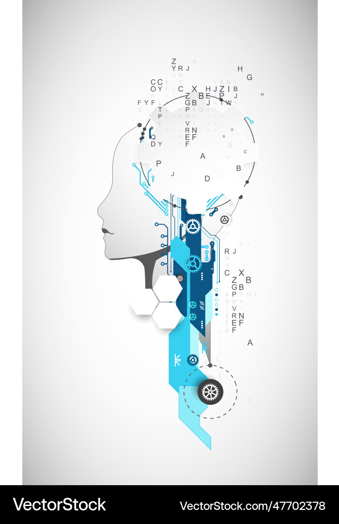 Artificial intelligence technical background vector image