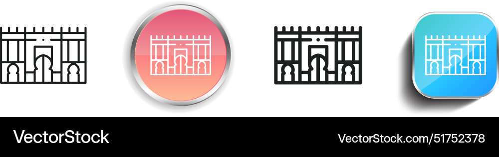 Bab mansour icon thin linear regular and button Vector Image