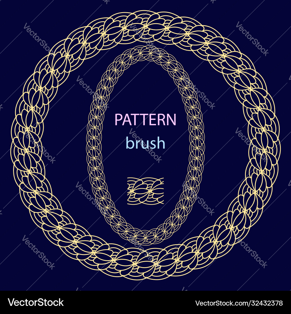Brush lace border element and sample frames Brush lace border element and sample frames vector image