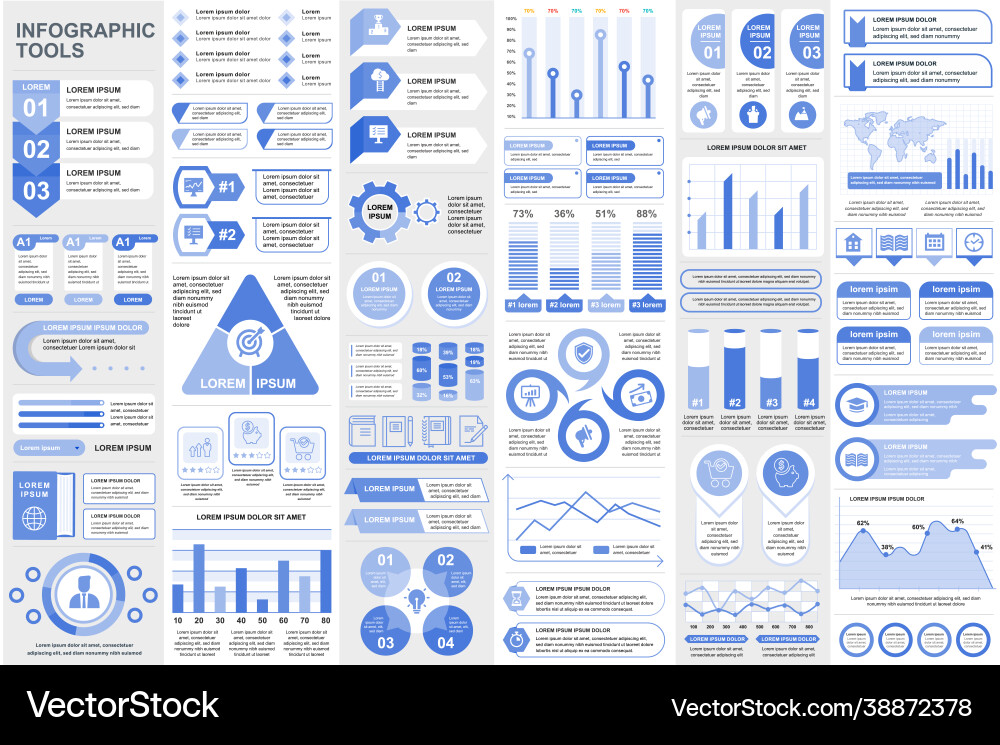 Bundle infographic elements data visualization Bundle infographic elements data visualization vector image