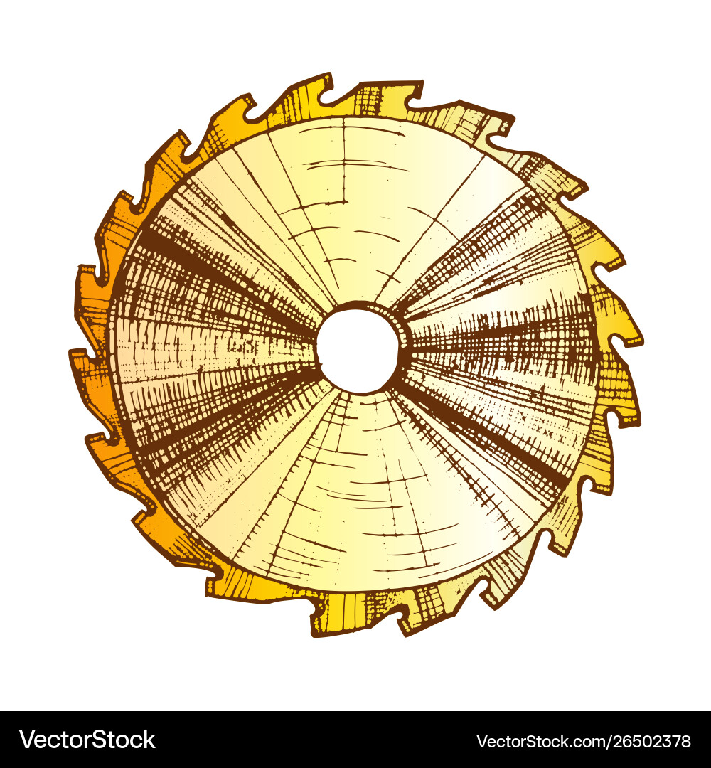 Color carpentry tool detail circular saw blade Color carpentry tool detail circular saw blade vector image