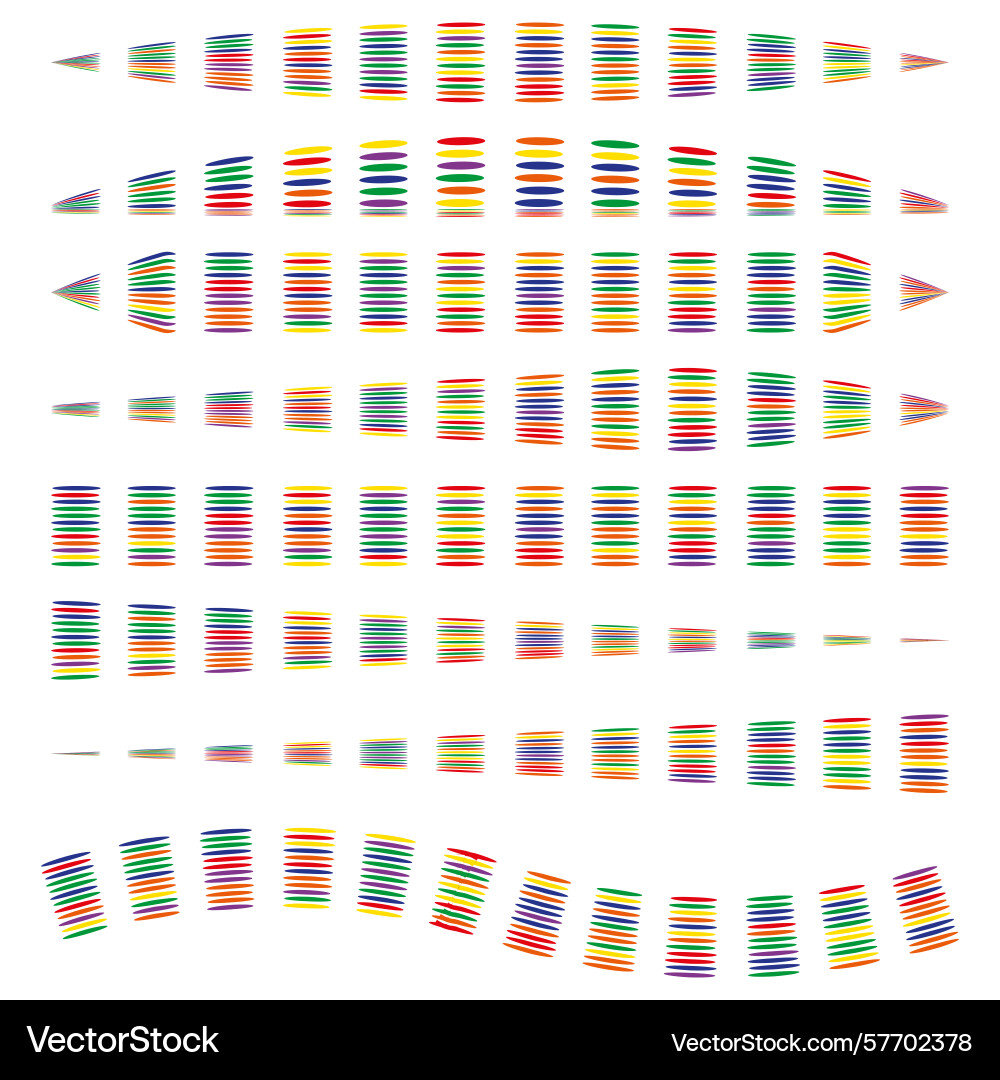 Colorful stripe layers abstract parallel lines vector image