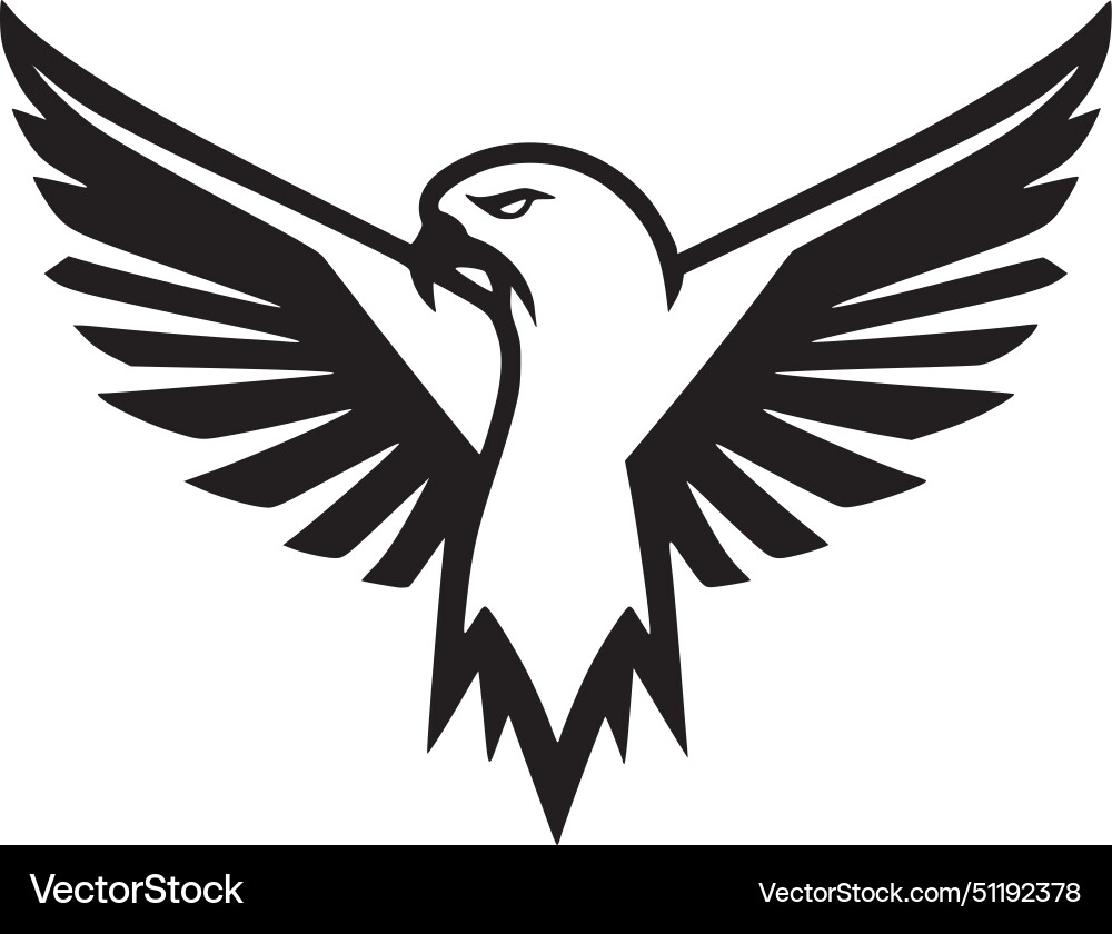 Eagle - black and white Royalty Free Vector Image