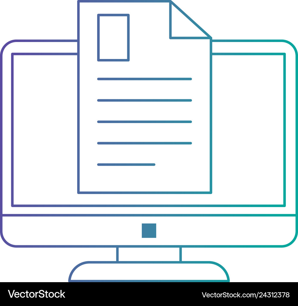 Electronic document with computer Electronic document with computer vector image