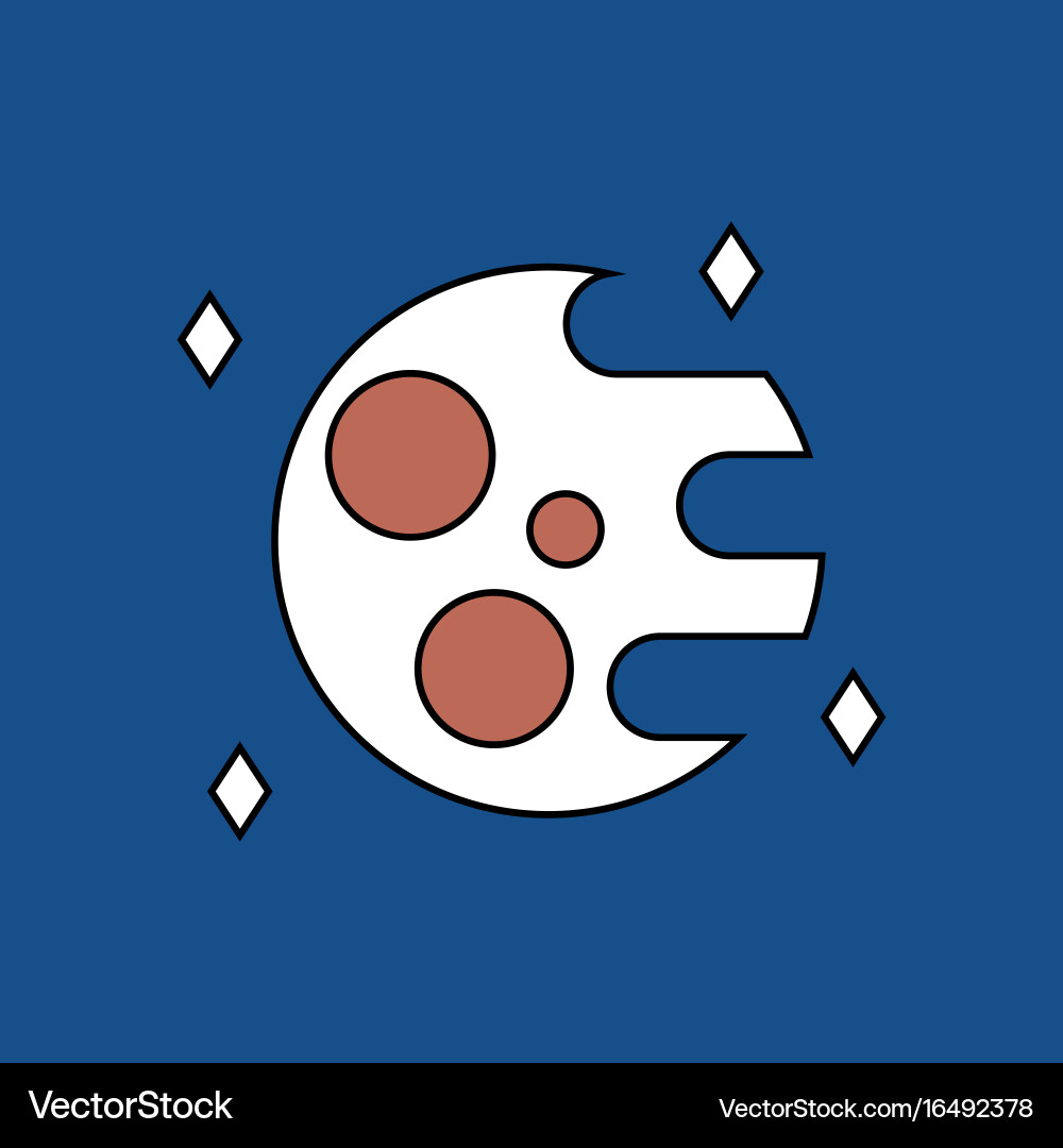 Flat icon design collection planet and elements vector image