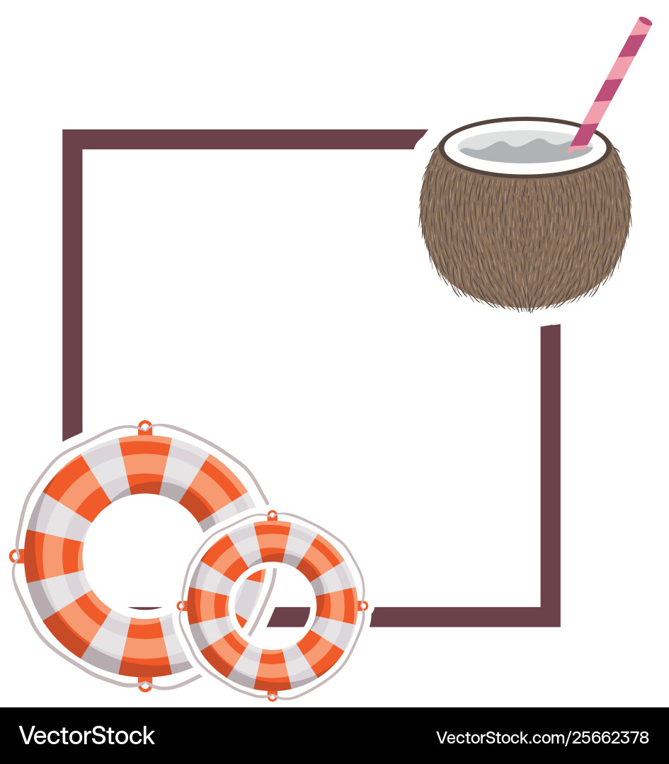 Frame with summer objects in white background Frame with summer objects in white background vector image