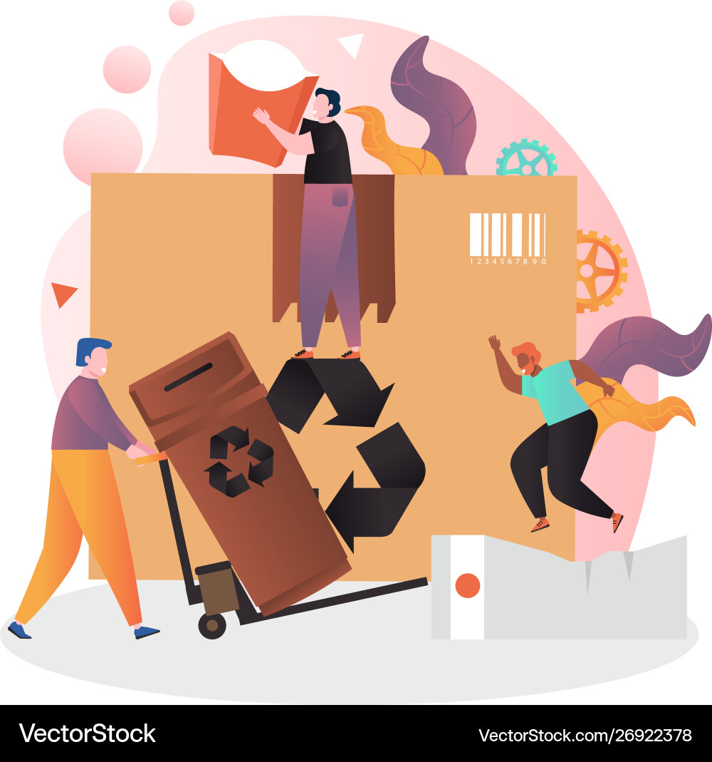 Garbage concept for web banner website Garbage concept for web banner website vector image
