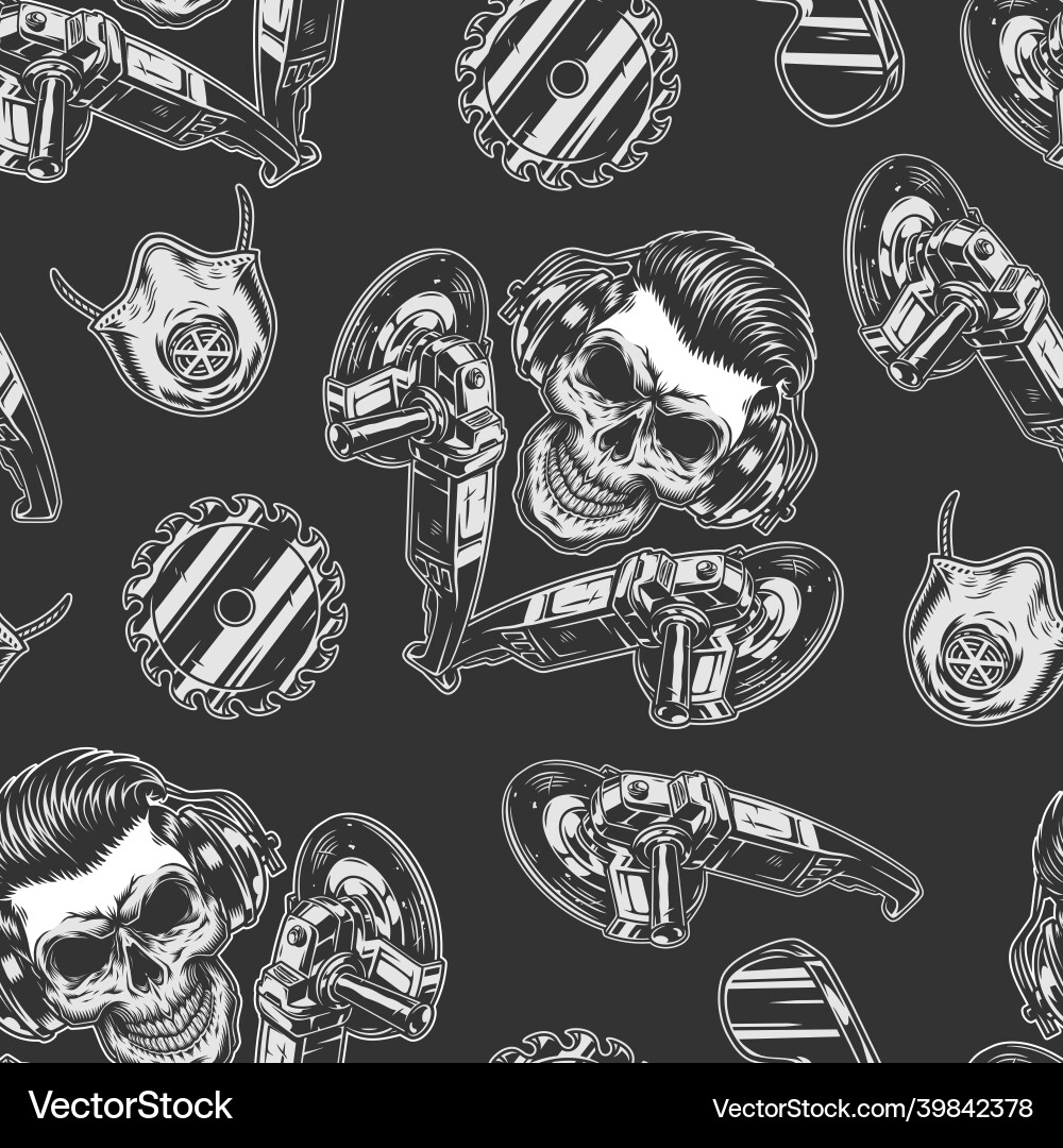 Manual worker tools vintage seamless pattern Manual worker tools vintage seamless pattern vector image