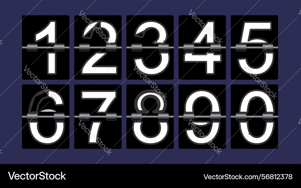Numeric characters in dark theme Vector Image