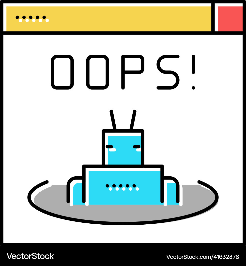 Oops web error color icon vector image